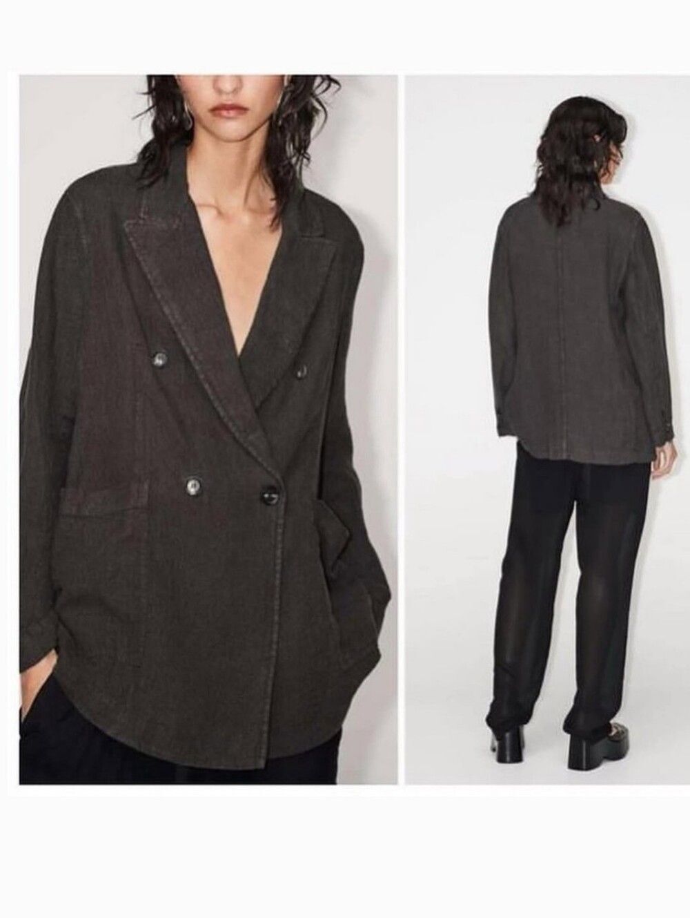 ZARA RELAXED FIT LINEN BLAZER LIMITED EDITION Size XS